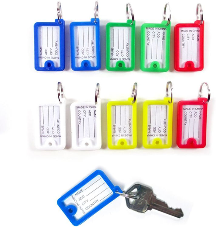 Picture of KCC40 RECTANGLE COLOURFUL KEYCHAINS WITH NAME AND DETAILS